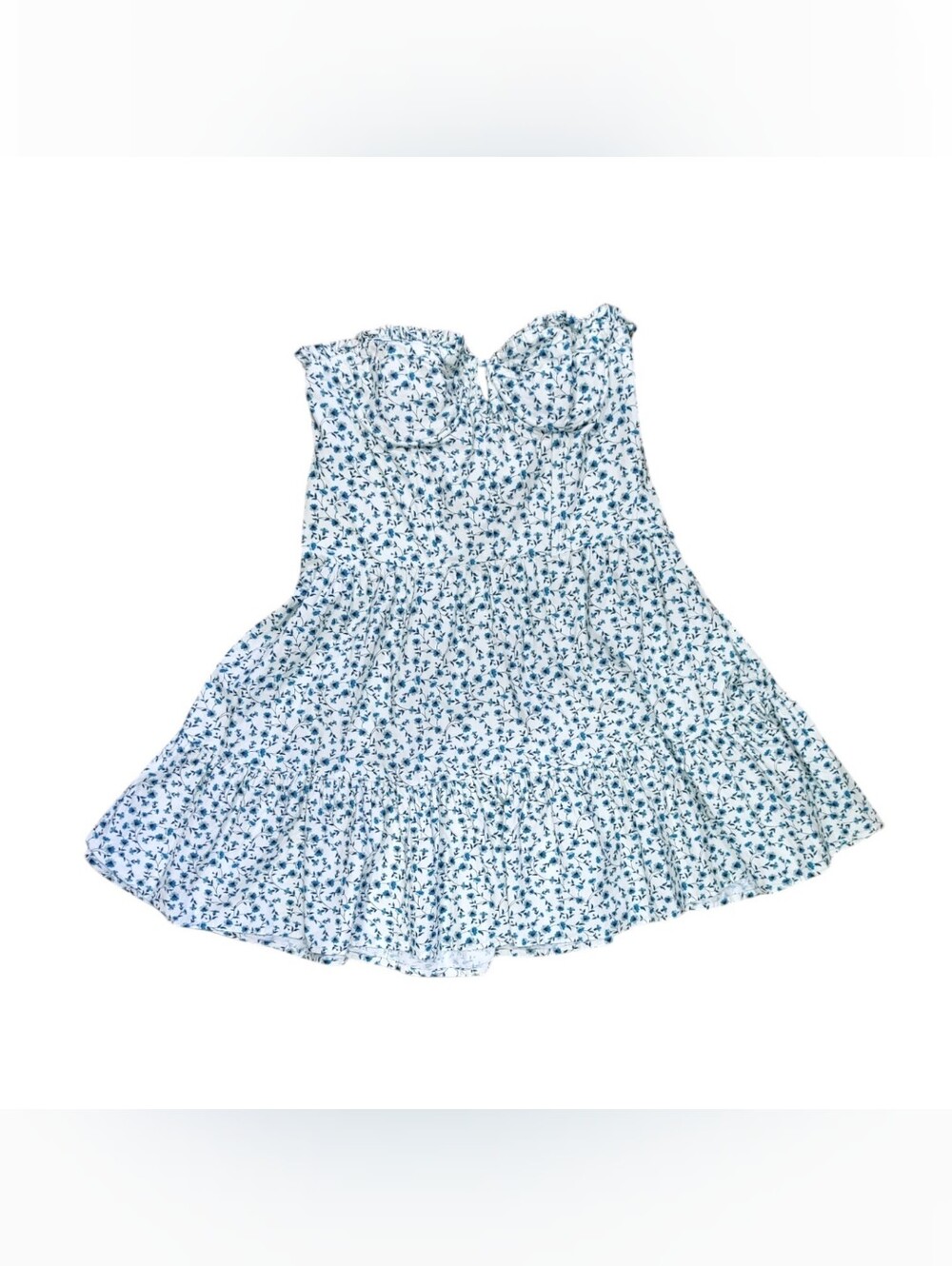 Forever That Girl Anthropologie Strapless Ditsy Floral Mini Dress Womens Size M - Picture 5 of 9